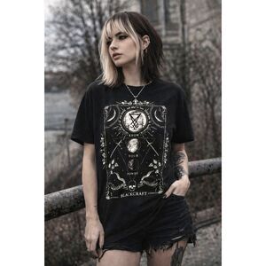 Blackcraft Cult Black Alt Girl Goth Witchy T Shirt Tee Top   Women's Size Large